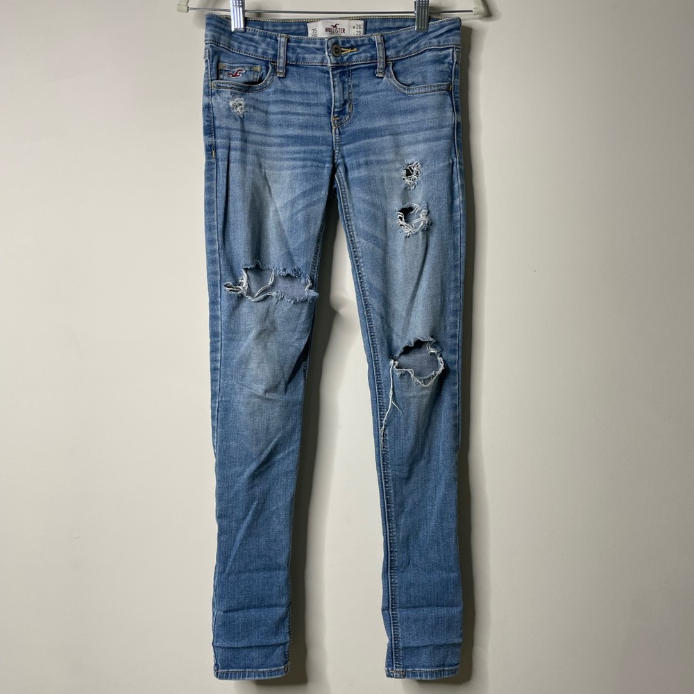 Hollister Blue Distressed Jeans 3 Short